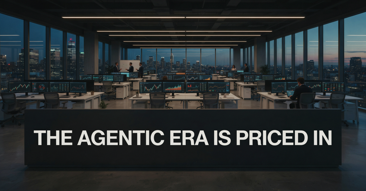 Modern financial district office interior representing large-scale agentic AI automation investment and infrastructure